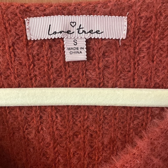 Love Tree Small Teen Girls Women's Orange Button Down Cropped Sweater Preowned - Picture 2 of 5